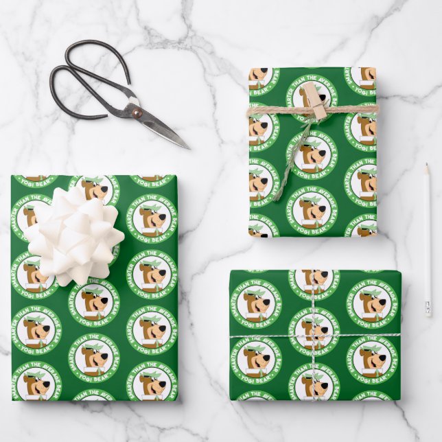 Yogi Bear Smiling Portrait Wrapping Paper Sheet (Front)