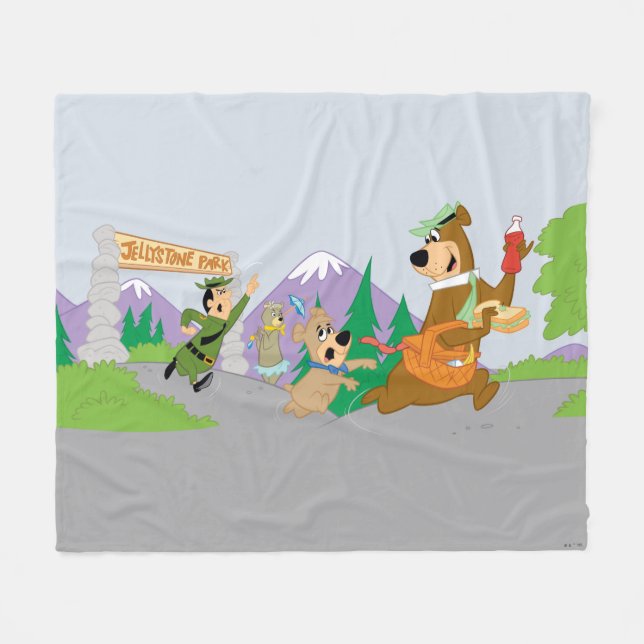 Yogi Bear's Great Picnic Basket Escape Fleece Blanket (Front (Horizontal))