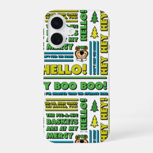 Yogi Bear's Picnic Quotes & Fun Phrases Pattern iPhone 16 Case
