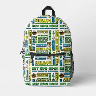 Yogi Bear's Picnic Quotes & Fun Phrases Pattern Printed Backpack