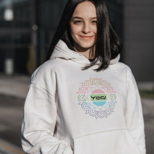 Yogi Colourful Chakra Yoga  Meditation Rainbow Hoodie
