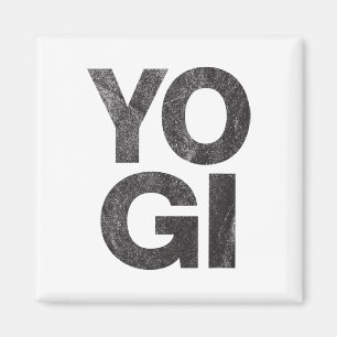 Yogi - Distressed Retro Yoga Lover Workout Gym Exe Magnet
