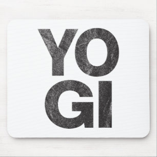 Yogi - Distressed Retro Yoga Lover Workout Gym Exe Mouse Mat