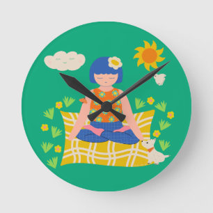 Yogi Girl Round Clock