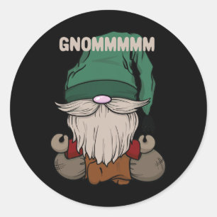 Yogi Gnome Funny Gnommmmm Yoga Design Lotus Pose M Classic Round Sticker
