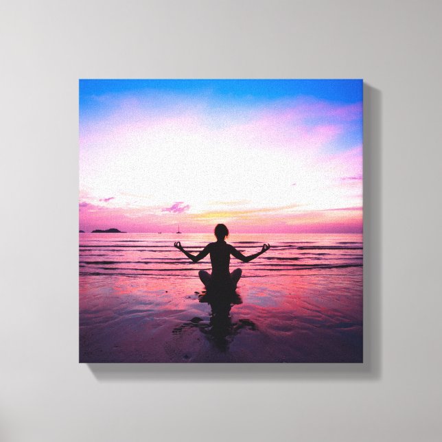 yogi on pink, yoga chakra, heart chakras,healers canvas print (Front)