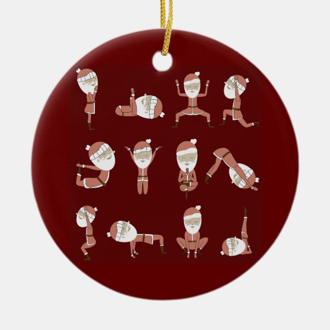 Yogi santa  ceramic tree decoration (Front)