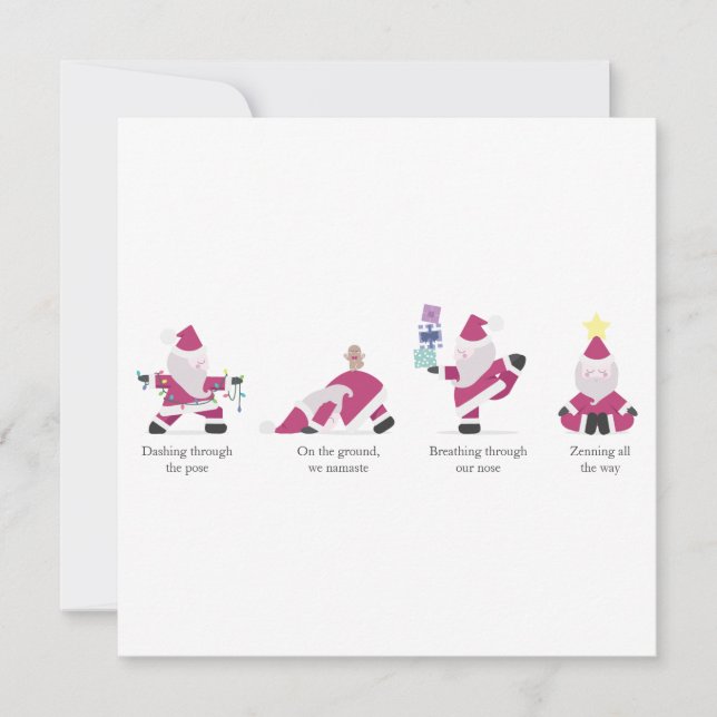  Yogi Santa Funny Yoga Pun Christmas Holiday Card (Front)