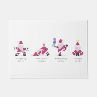 Yogi Santa Funny Yoga Pun Christmas Holiday Card Doormat