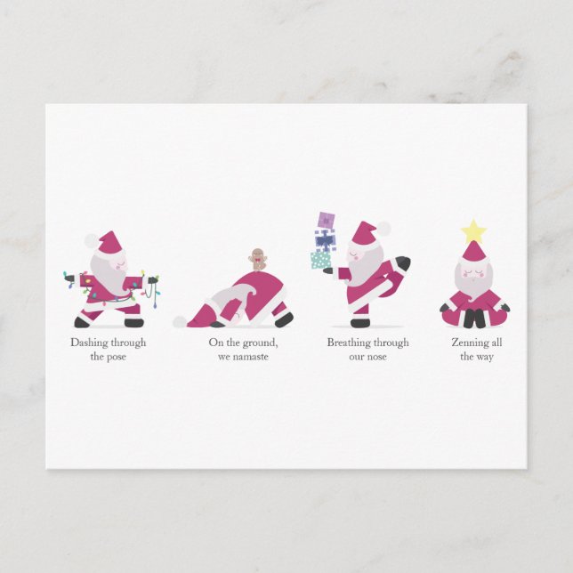 Yogi Santa Funny Yoga Pun Christmas Holiday Postcard (Front)