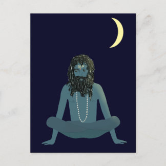 Yogi Shiva Under the Crescent Moon Postcard