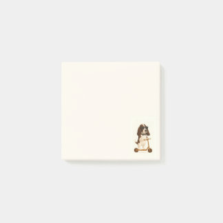 Yogi the Basset Hound on Scooter Post it note pad 