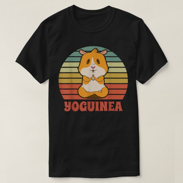 Yoguinea Cute Guinea Pig Rodent Pet Yoga Meditatio T-Shirt (Design Front)