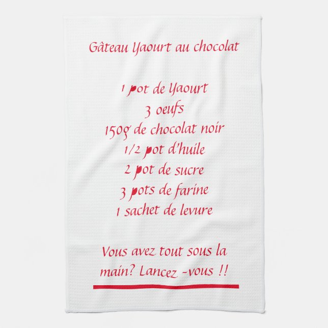 Yogurt Cake Recipe Tea Tea Towel (Vertical)