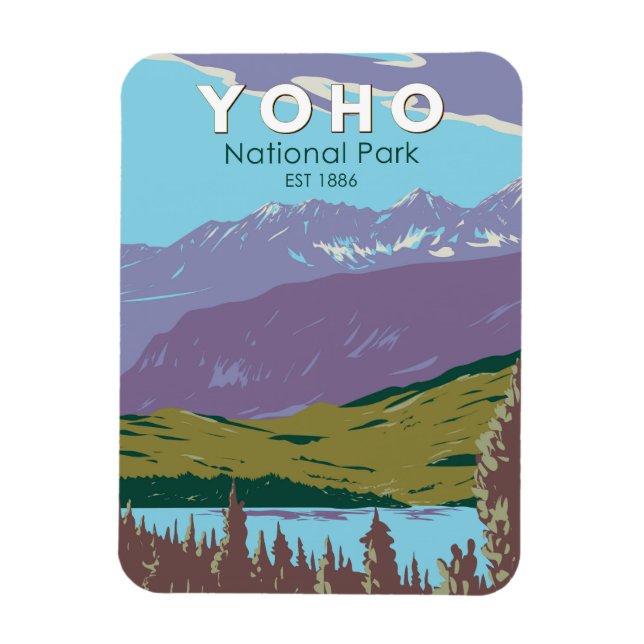 Yoho National Park Canada Travel Art Vintage Magnet (Vertical)