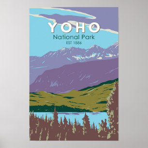 Yoho National Park Canada Travel Art Vintage Poster