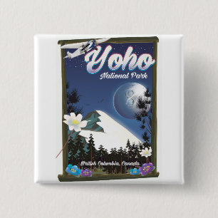 Yoho National Park Canada Vintage travel poster 15 Cm Square Badge