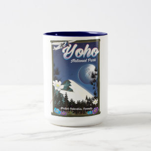 Yoho National Park Canada Vintage travel poster Two-Tone Coffee Mug