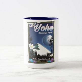 Yoho National Park Canada Vintage travel poster Two-Tone Coffee Mug