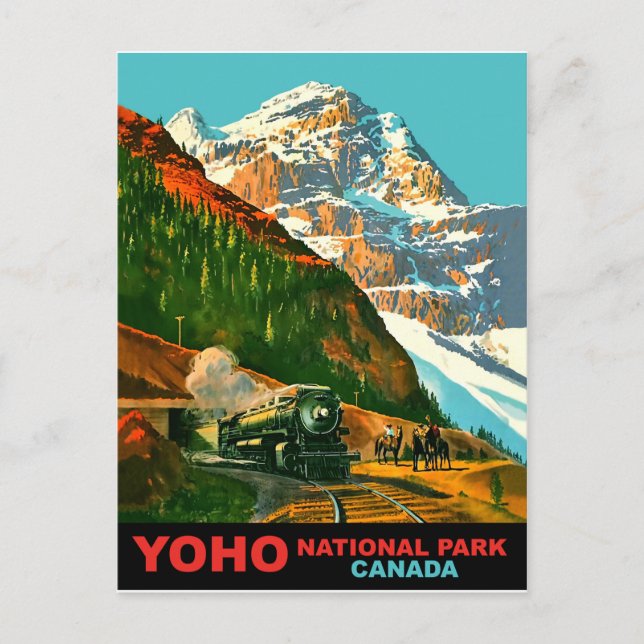 Yoho National Park, Canda. Steam train railway Postcard (Front)