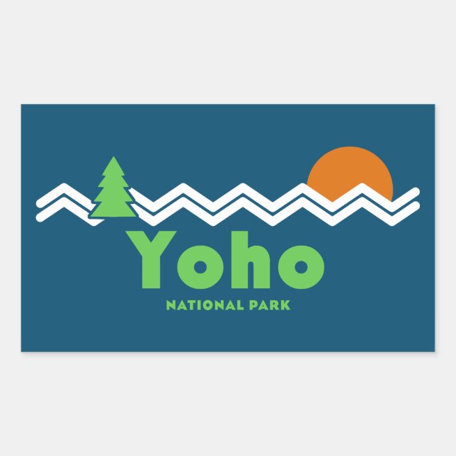 Yoho National Park Retro Rectangular Sticker (Front)