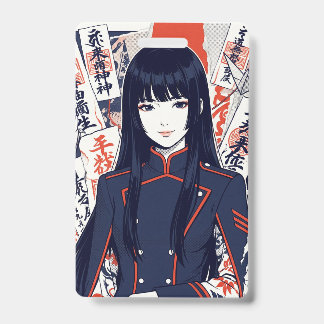 Yokai and protective talismans depicted in a Japan ID Badge