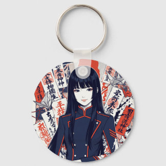 Yokai and protective talismans depicted in a Japan Key Ring