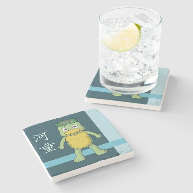Yokai Kappa (River Imp) Stone Coaster (Side)