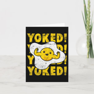 Yoked Bodybuilding Egg Yolk Bulking Men Funny Gym  Card