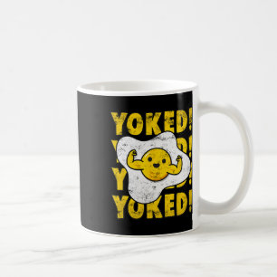 Yoked Bodybuilding Egg Yolk Bulking Men Funny Gym Coffee Mug