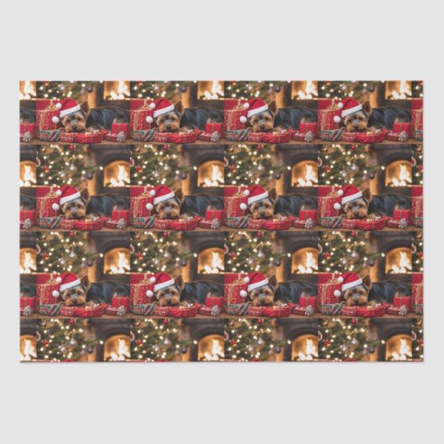 Yokie Pup Christmas  Tissue Paper (Front)