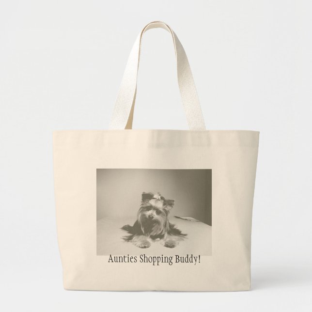 Yokie Shopping Bag-Aunties Shopping Buddy Large Tote Bag (Front)