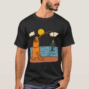 Yoko Fishing Adventure – Cute Orange Cat Catches T-Shirt