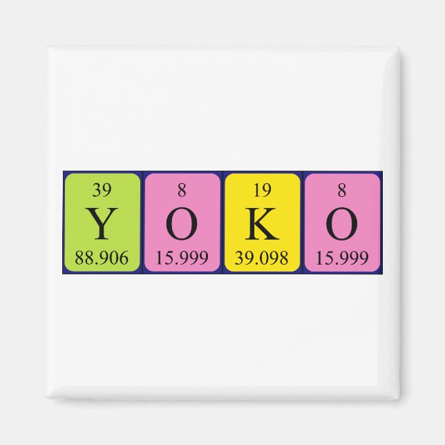 Yoko periodic table name magnet (Front)