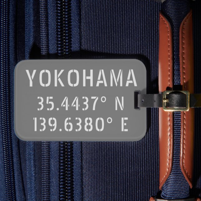Yokohama Latitude & Longitude  Luggage Tag (Front Insitu 4)