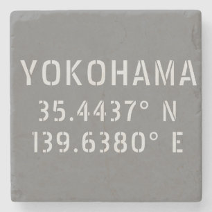 Yokohama Latitude & Longitude   Stone Coaster