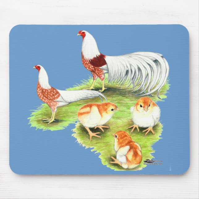Yokohama Red Shoulder Family Mouse Mat (Front)