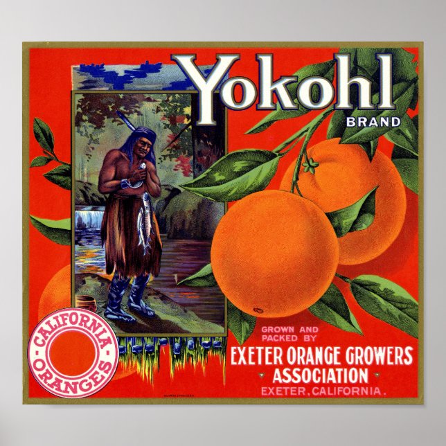 Yokohl Brand Orange Crate Label Schmidt Litho Co Poster (Front)