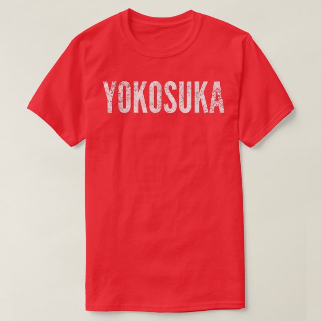 Yokosuka Japan Distressed Graphic T-Shirt (Design Front)