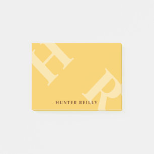 Yolk Yellow Tilted Initials & Your Name Post-it Notes
