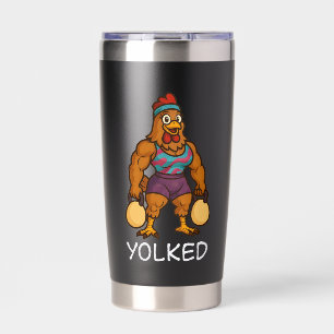 Yolked Hen - Funny Gym Chicken Insulated Tumbler
