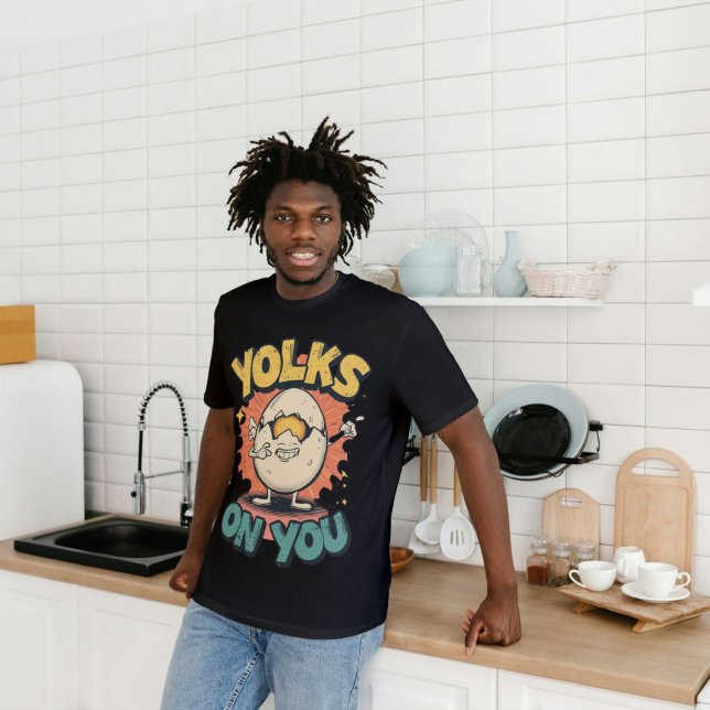 Yolks on You Funny Egg Pun Retro Design T-Shirt (Creator Uploaded)