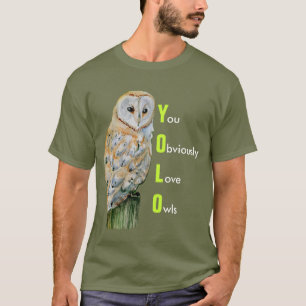 YOLO Barn owl watercolor T-Shirt