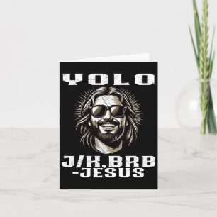 Yolo Jk Brb Jesus Christians Easter Day Funny Resu Card