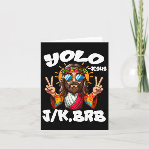 Yolo Jk Brb Jesus Christians Easter Day Funny Resu Card