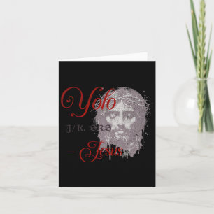 Yolo Jk Brb Jesus Funny Easter Day Bible Vintage C Card