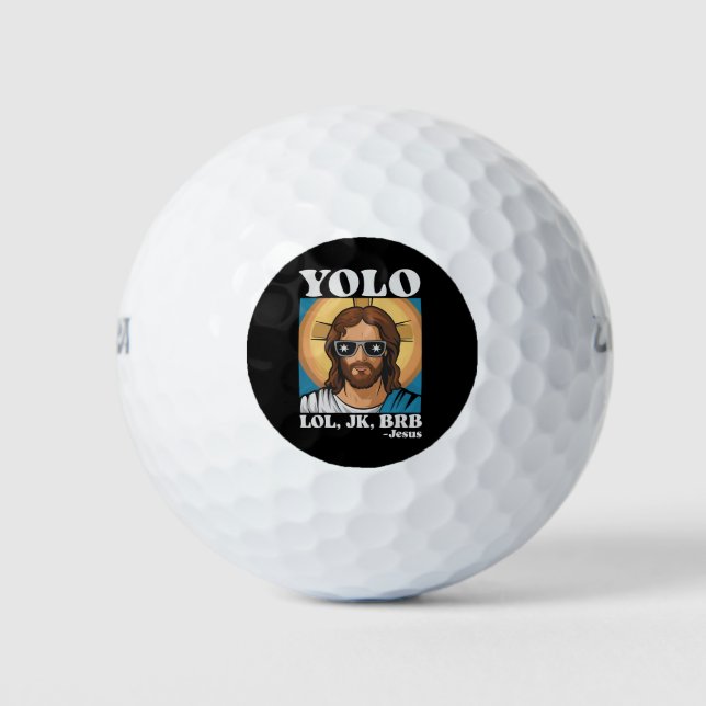 YOLO LOL JK BRB Jesus Funny Easter Golf Balls (Front)