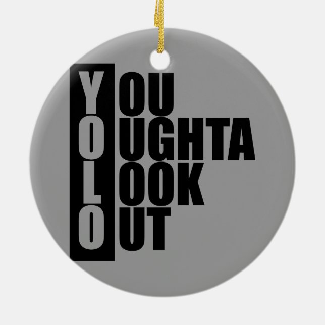 YOLO Vertical Box Ceramic Tree Decoration (Back)