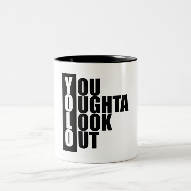 YOLO Vertical Box Two-Tone Coffee Mug (Center)