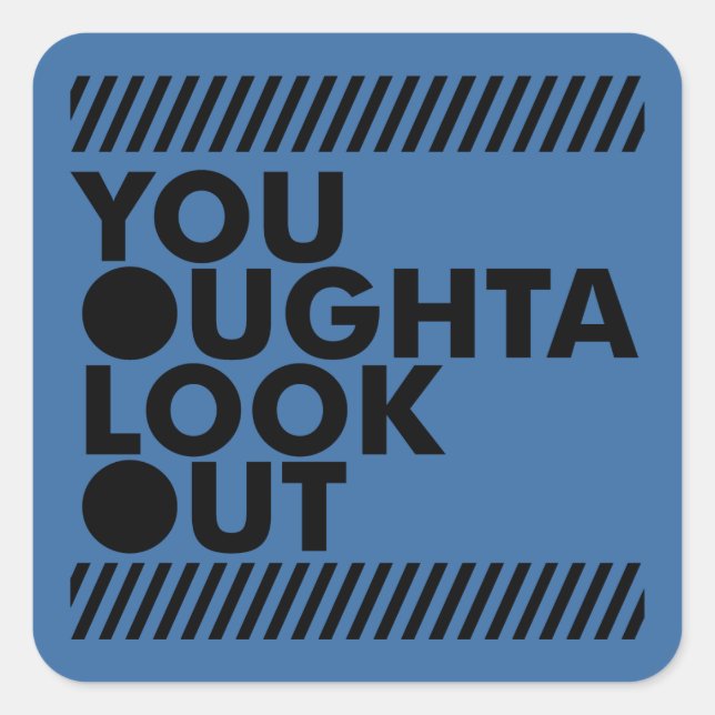YOLO w/ Caution Square Sticker (Front)